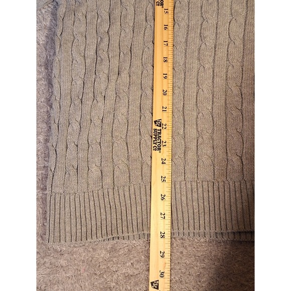 Old Navy Mens XXL Gray Cable Knit Cotton Crewneck Sweater Pullover Casual Cozy - Picture 7 of 13